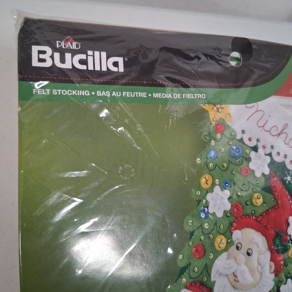 Plaid Bucilla Felt Christmas Stocking Kit Gnome Crafting Craft #86577 - Picture 3 of 5